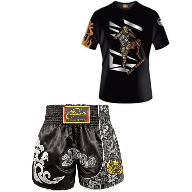 Kids Boxing Set - Sparring Shorts And Tights - Bright Green - Fiht Red Blue Spliced - L